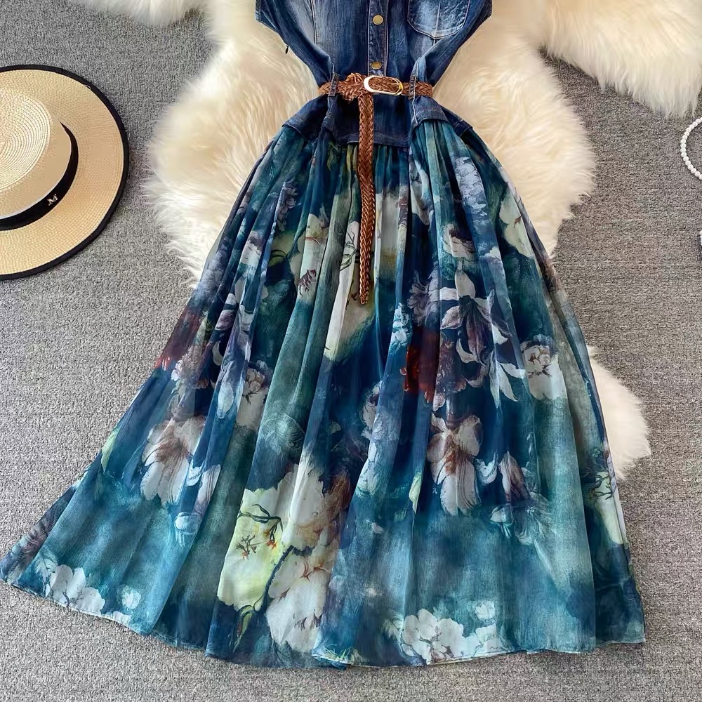 Denim print memories dress DD2 image