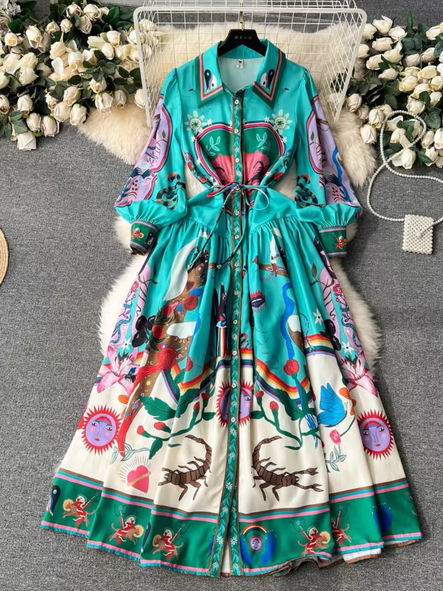 Live for the weekend print dress ED103