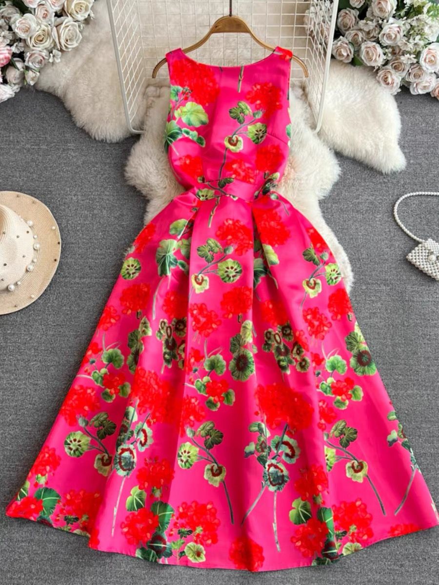 Check your facts floral dress CD715 image