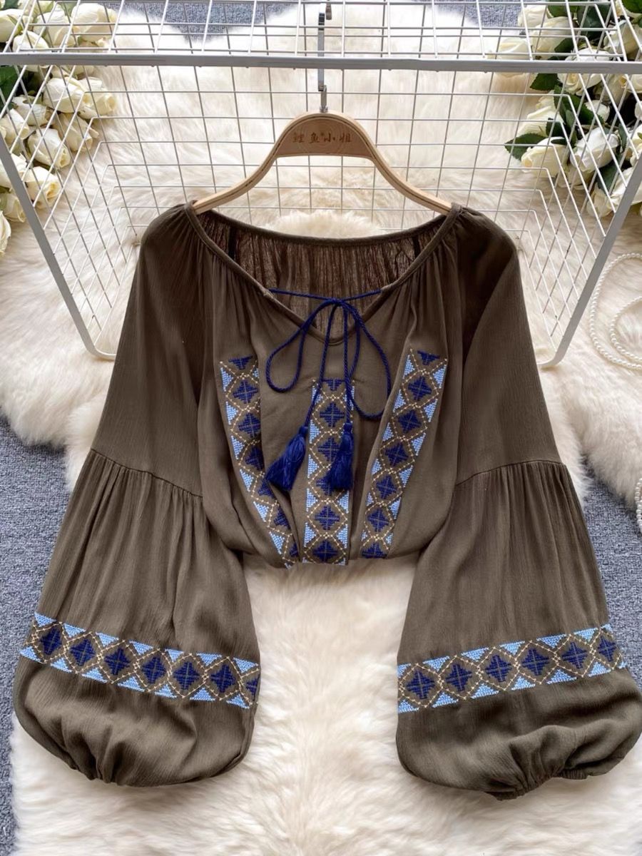 Slay all day embroidery top TZZ1507 image