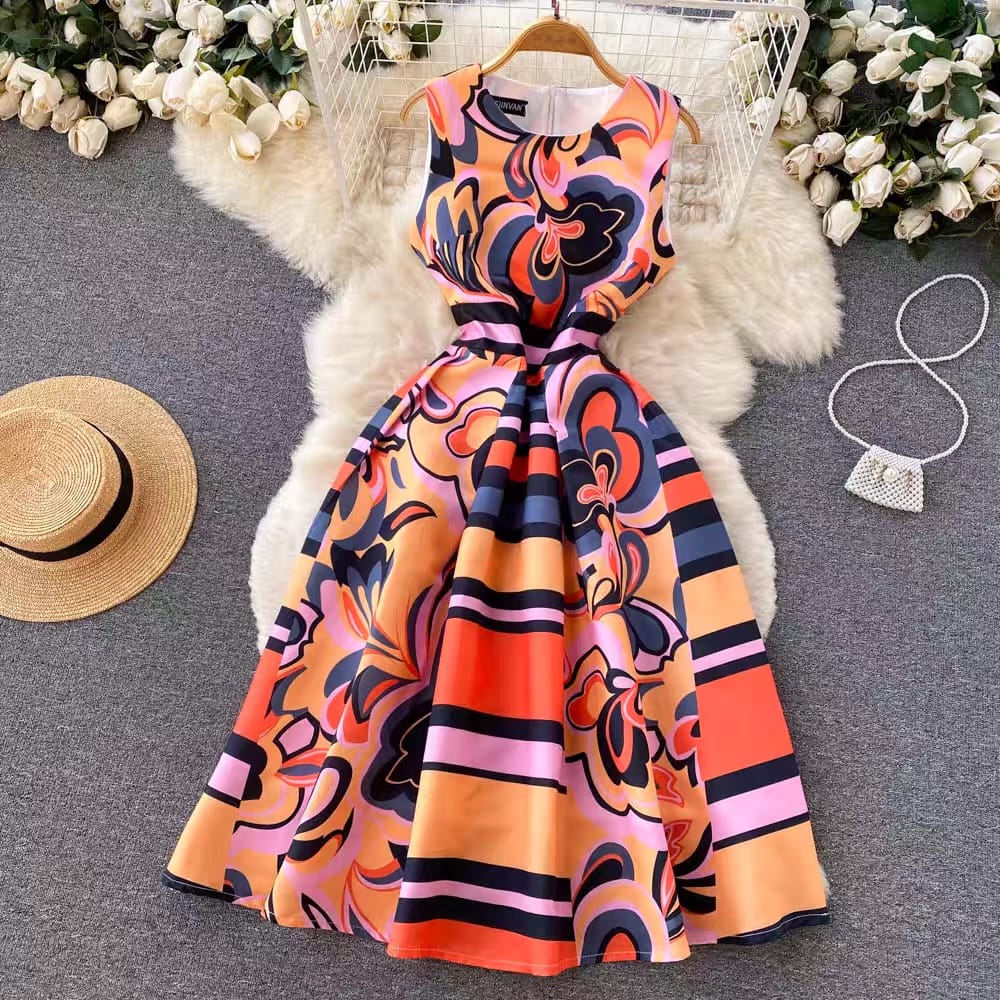 Petite always print dress FD70 image