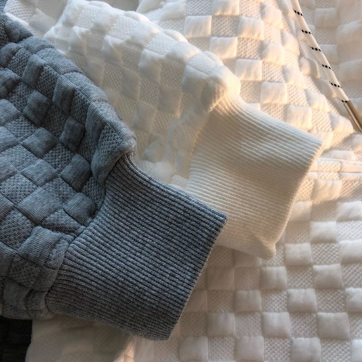 Too much comfort checkered hoodie SSZZ235 image