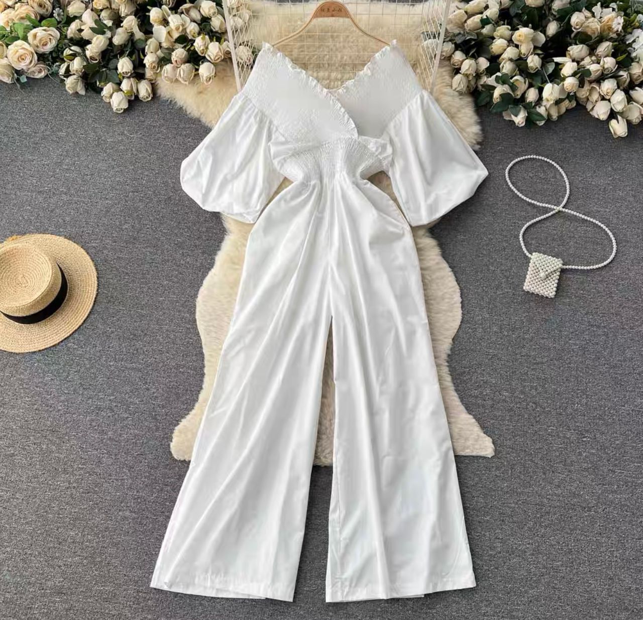 Natural diva ruched jumpsuit JRZZ546 image