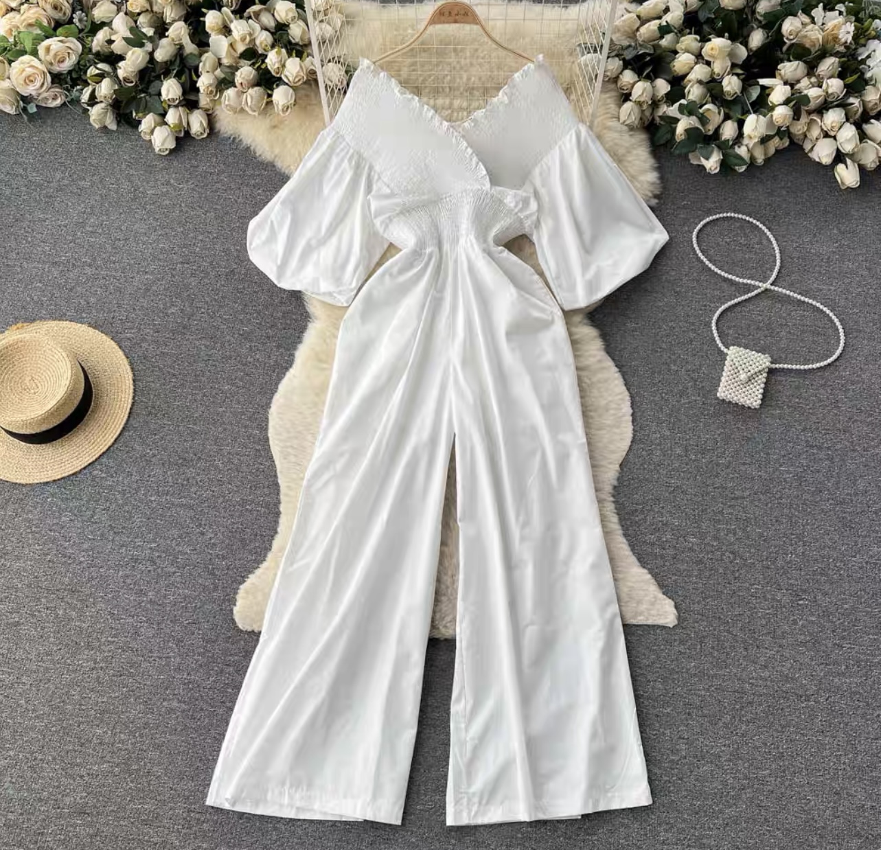 Natural diva ruched jumpsuit JRZZ546 image
