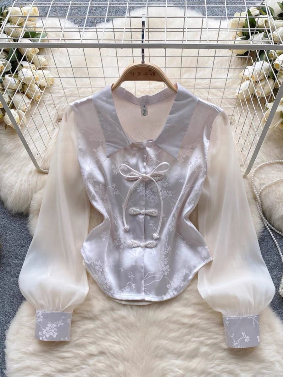 High class babe silk blouse BE201 image