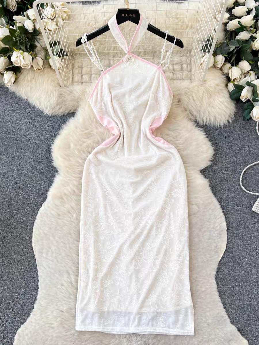 Waiting for you pearl beaded dress CBC405