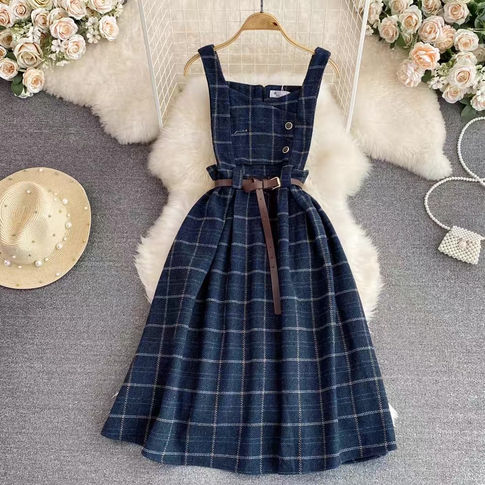 See what I want plaid dress & belt FD87 image