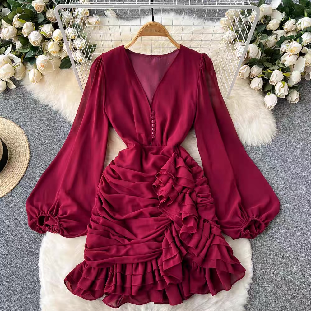He stole my heart ruffle midi dress CD95 image