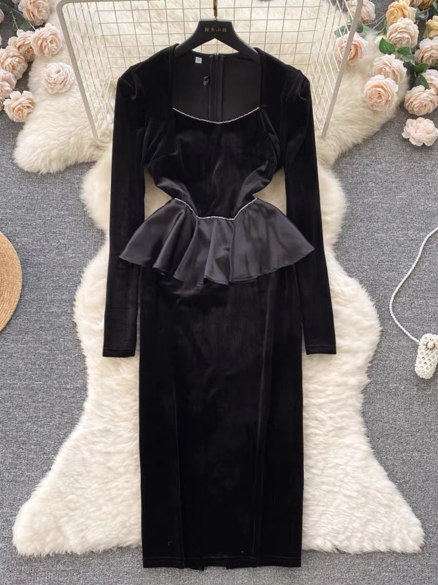 Winter date suede dress FBC44 image