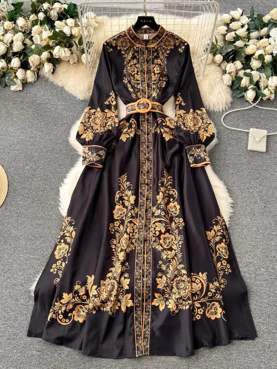 Red carpet worthy print dress ED202 image