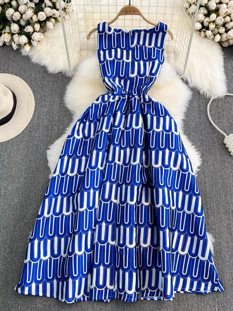 Summer staycation print dress CD298 image