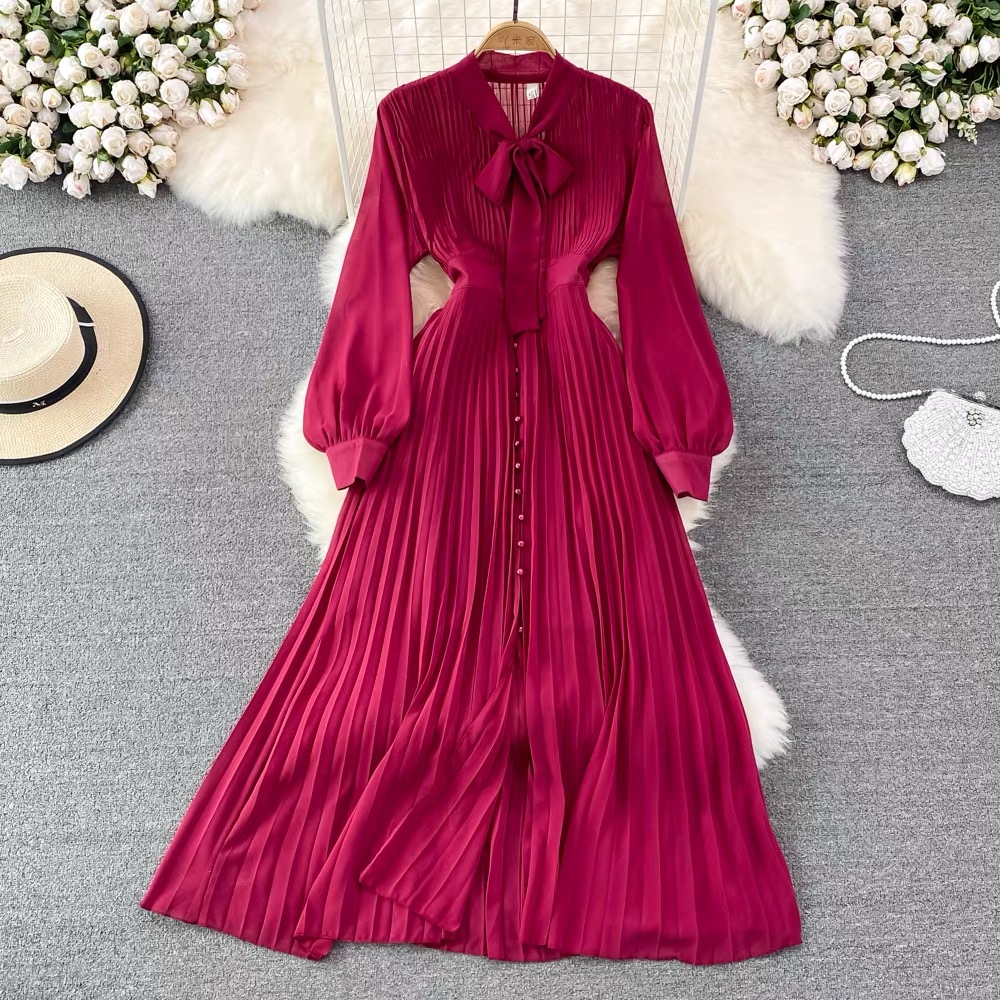 Red carpet pleat dress FD56 image