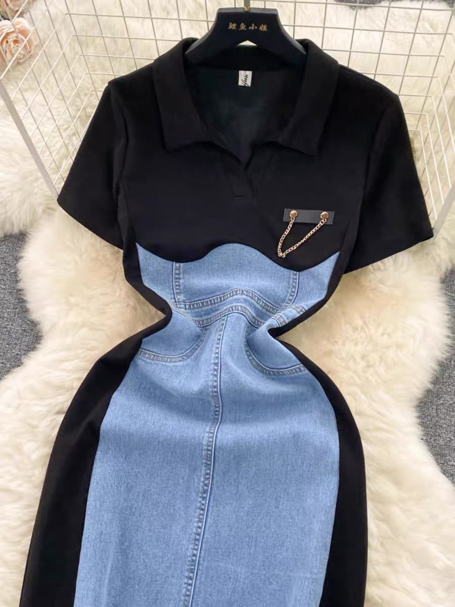 Strolling around town denim dress DBC7 image