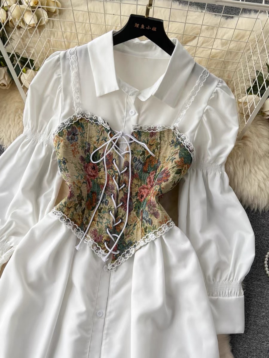 Baddie on the go shirt dress & corset SDZZ839 image