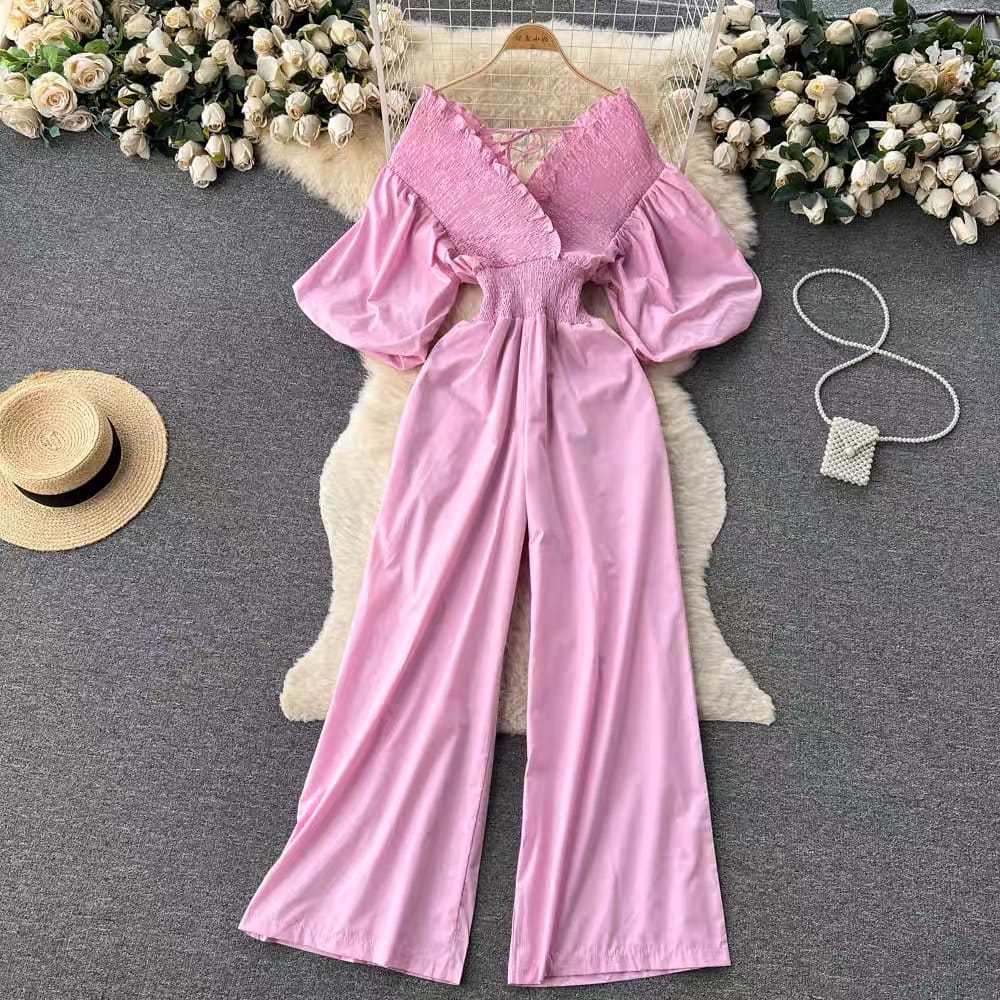 Natural diva ruched jumpsuit JRZZ546 image