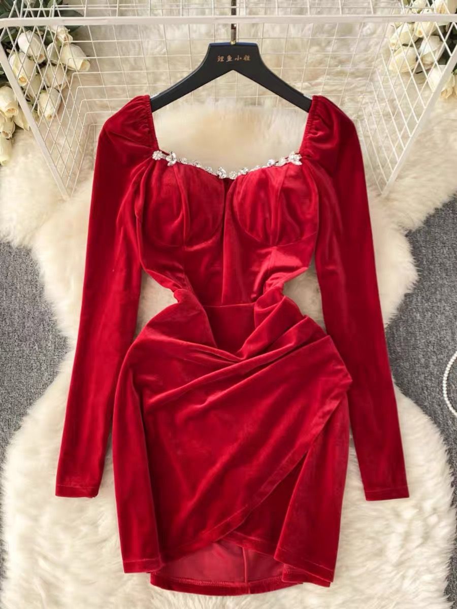 Relationship status single velvet dress CBC486 image