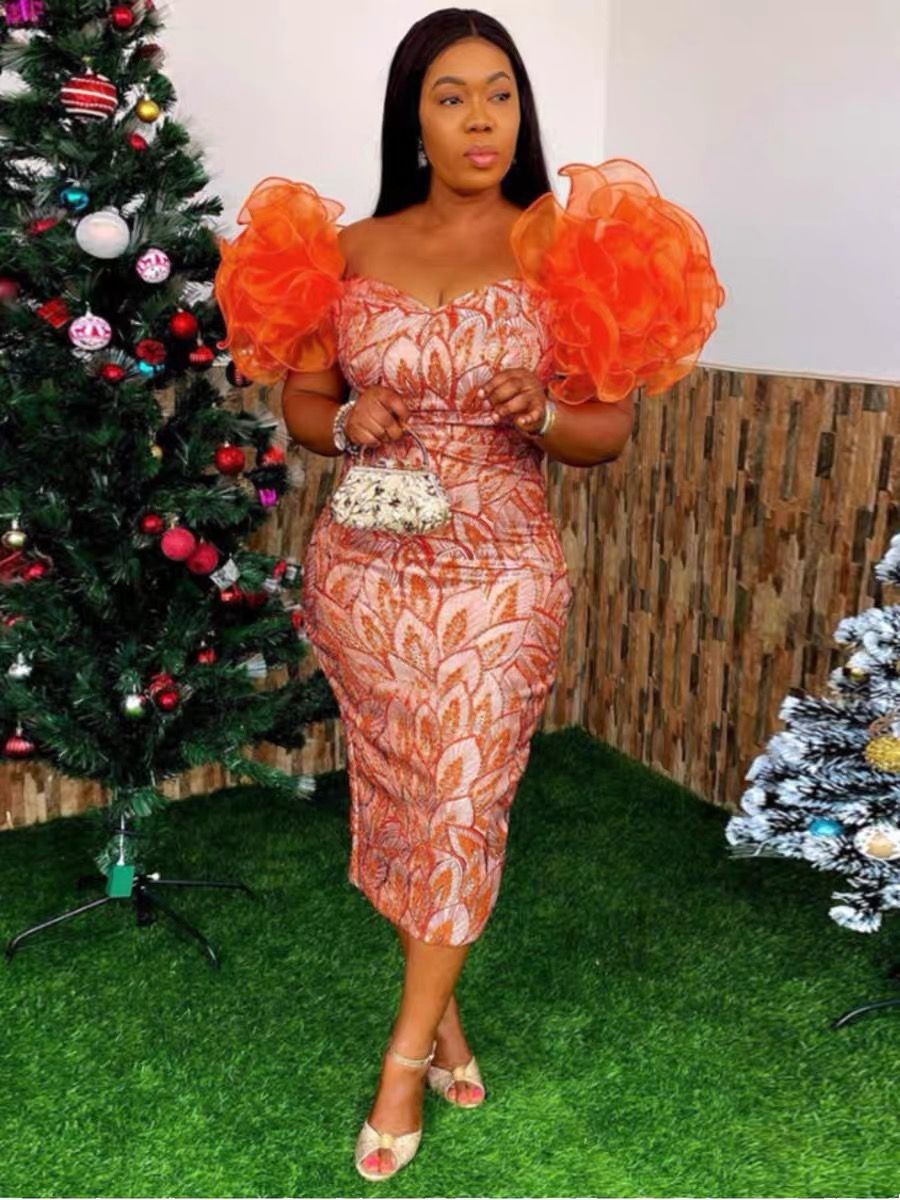 Fashion is truth petal sleeves dress EBC62 image