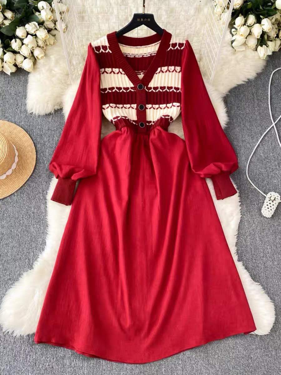 Chasing the thrills embroidery sweater dress KD171