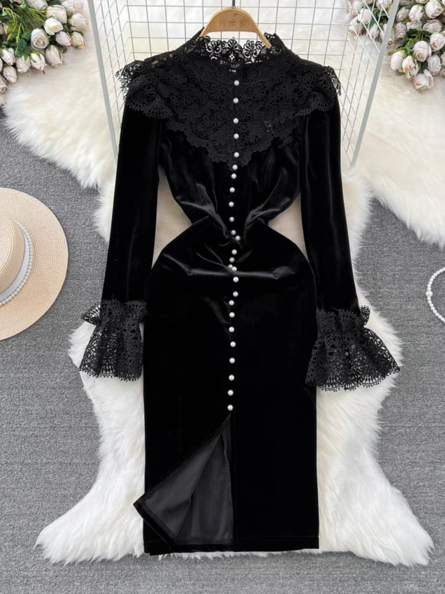 Dark Angel velvet lace dress FBC99 image