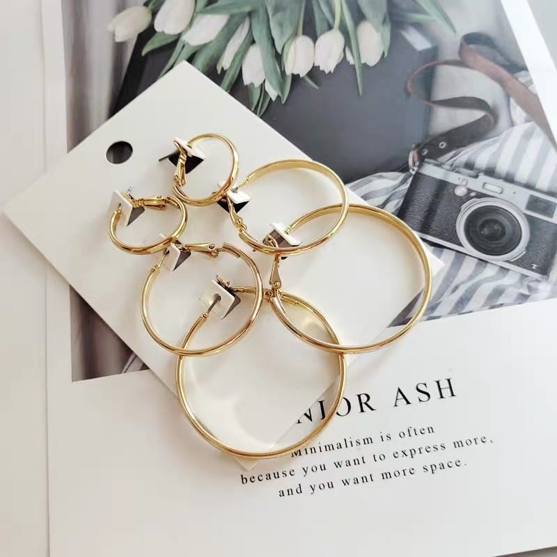 Three set of hoop earrings JW101 image