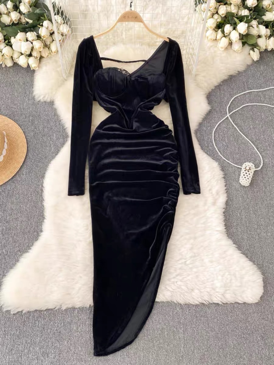 Piece of mind velvet dress CBC284