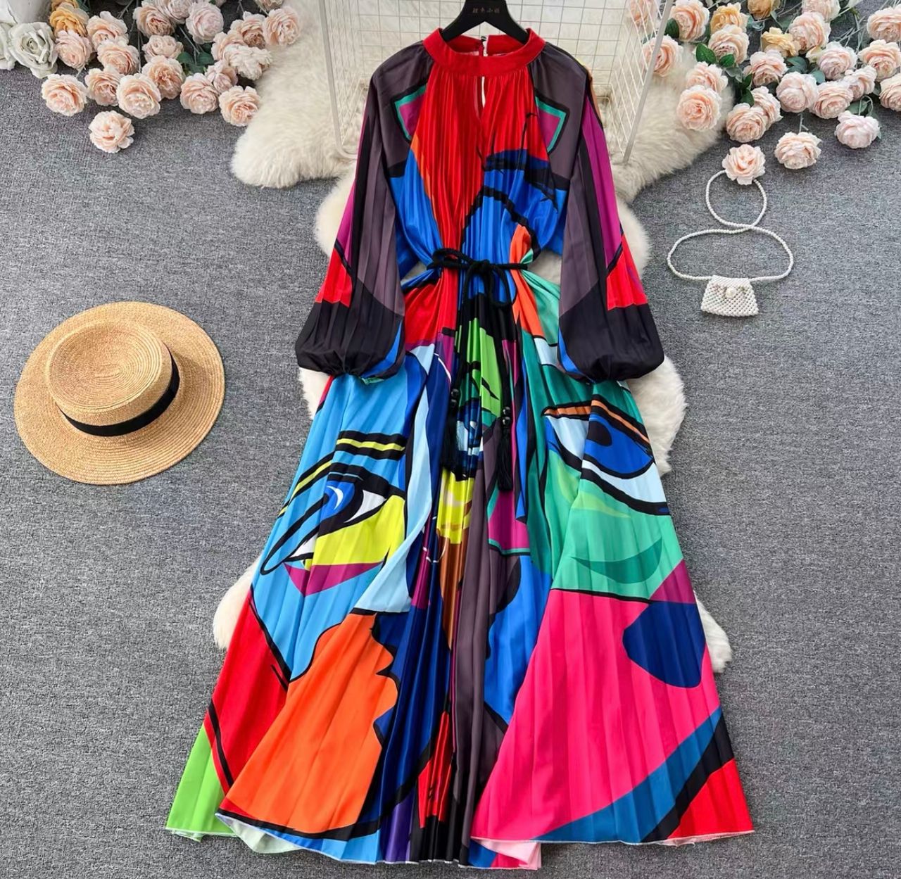 Wedding guest print dress CD522 image