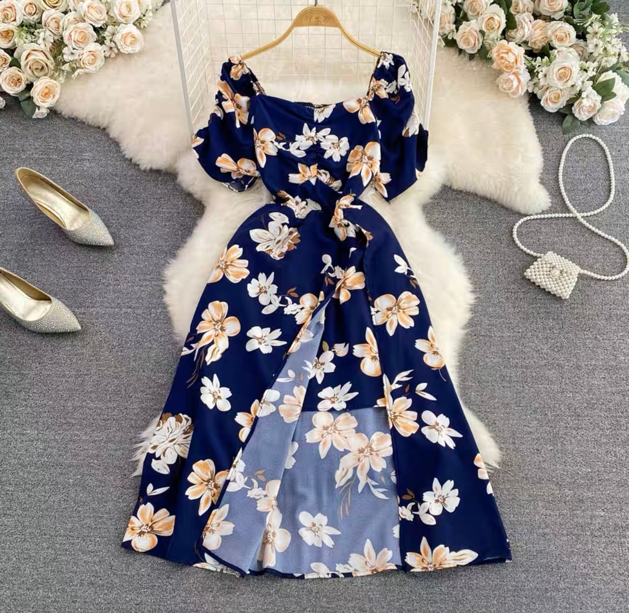 Almafi coast print dress CD258 image