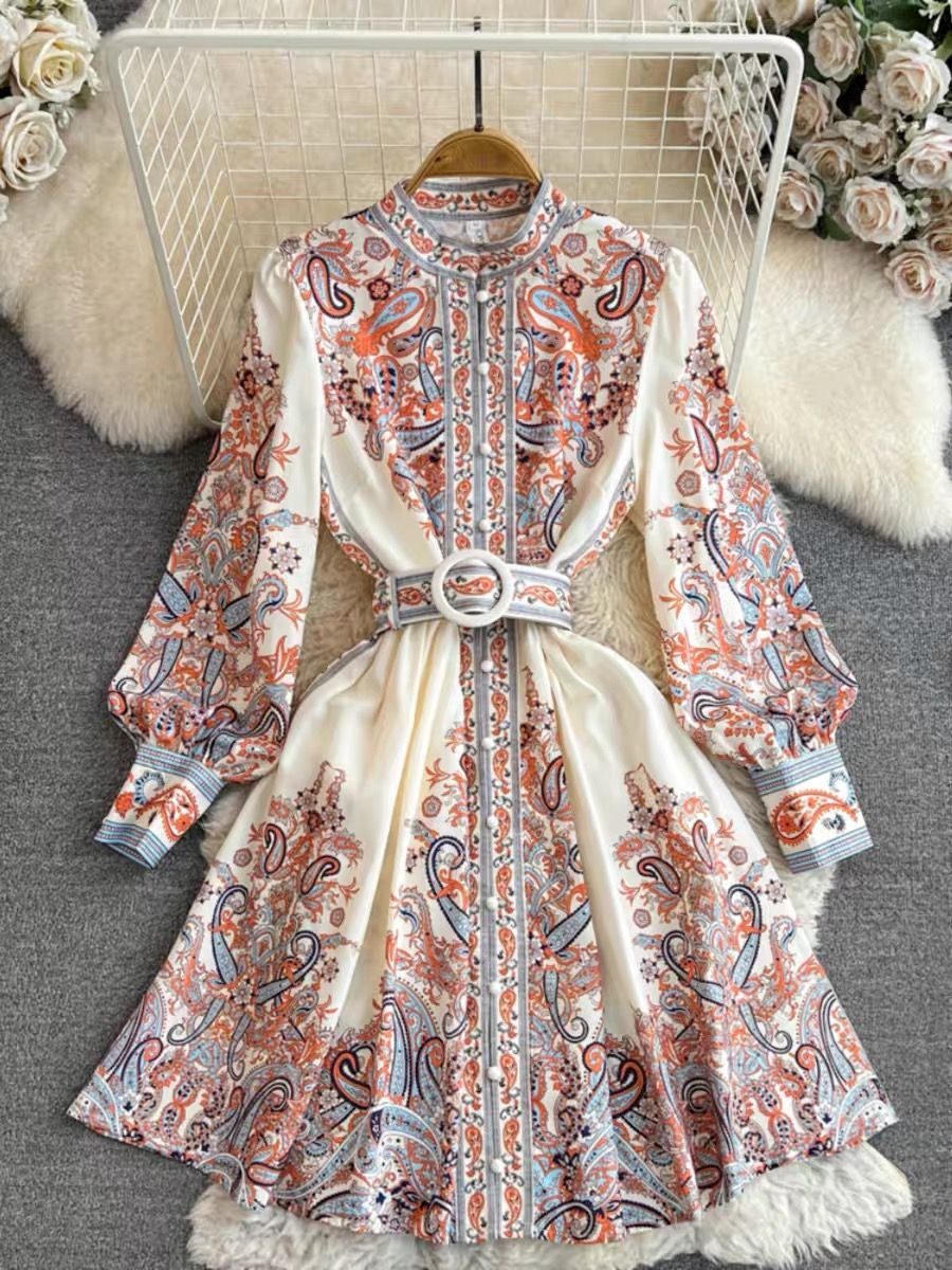 Carmine print dress ED126 image