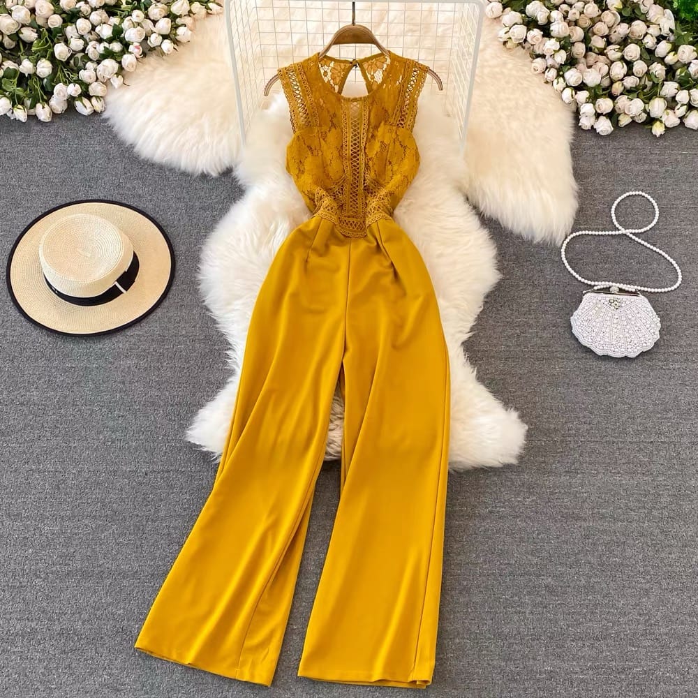 Let your laces up sleeveless jumpsuit JRZZ418 image