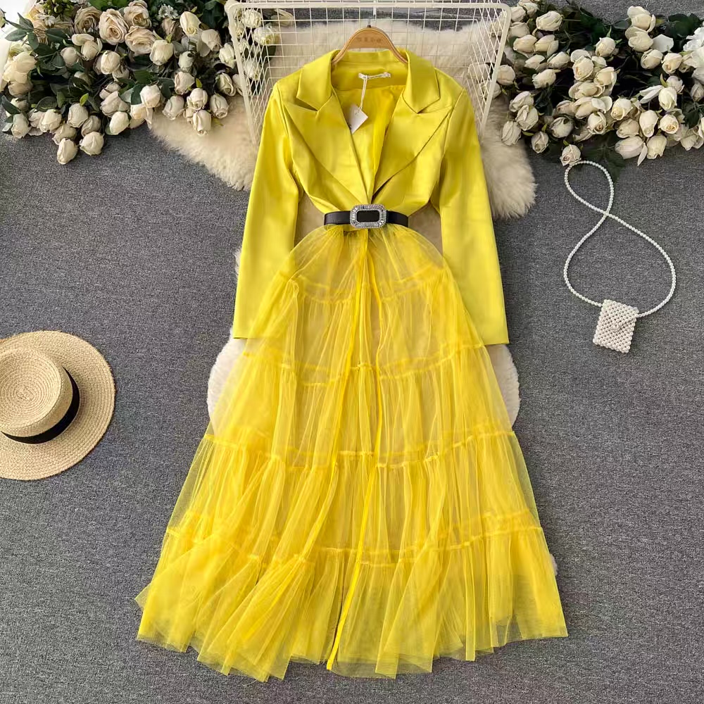 Girl boss frill dress & belt FD156