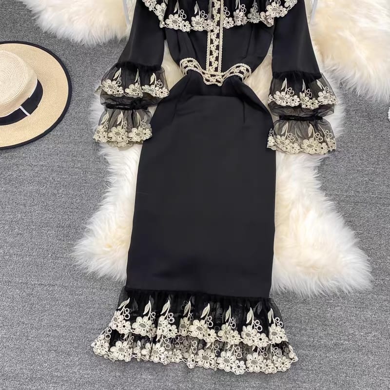 Queen vibes ruffle dress FBC15 image