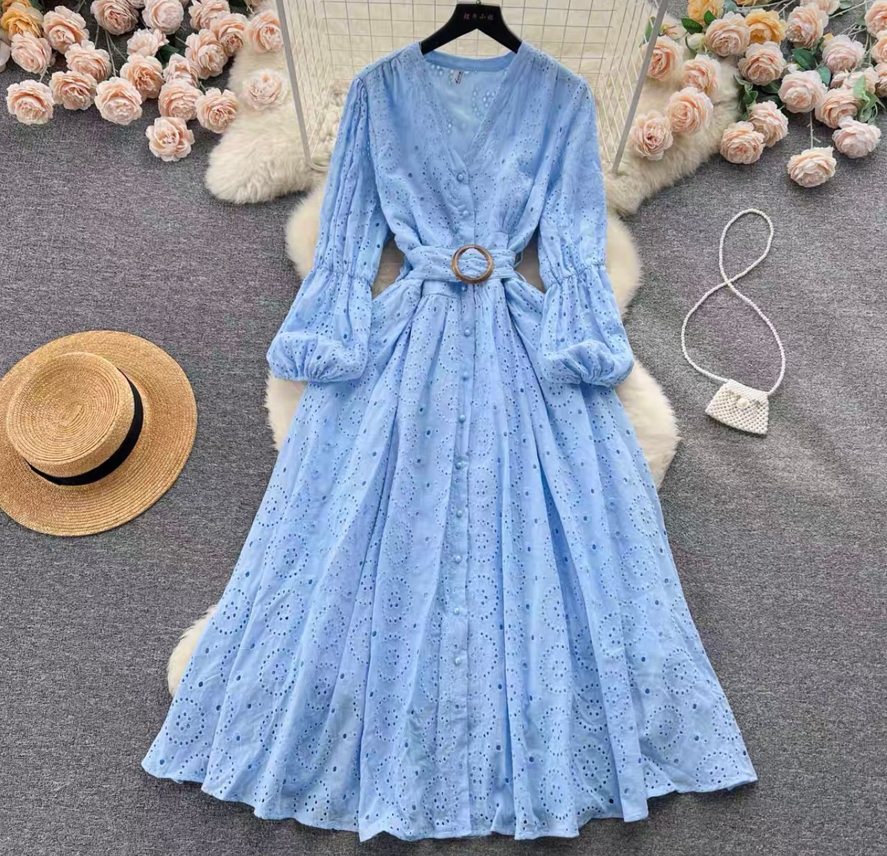 Carmen lace dress & belt FD224 image