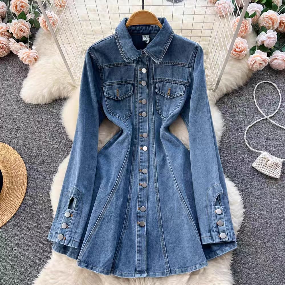 See what I want denim dress DD8 image