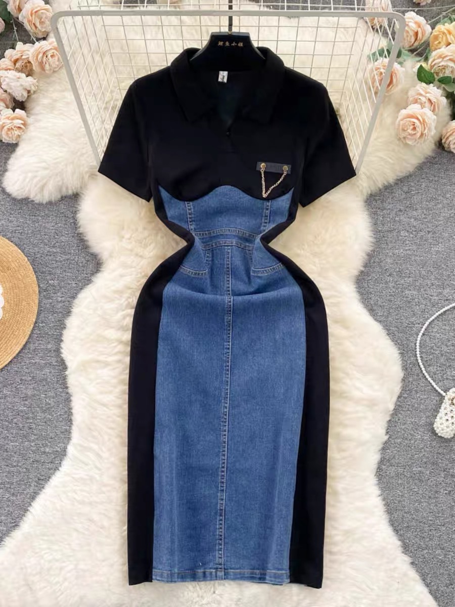 Strolling around town denim dress DBC7 image