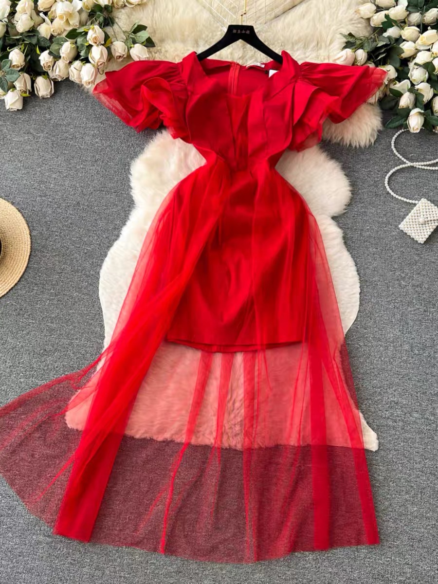 Let’s go dancing mesh dress EVD56