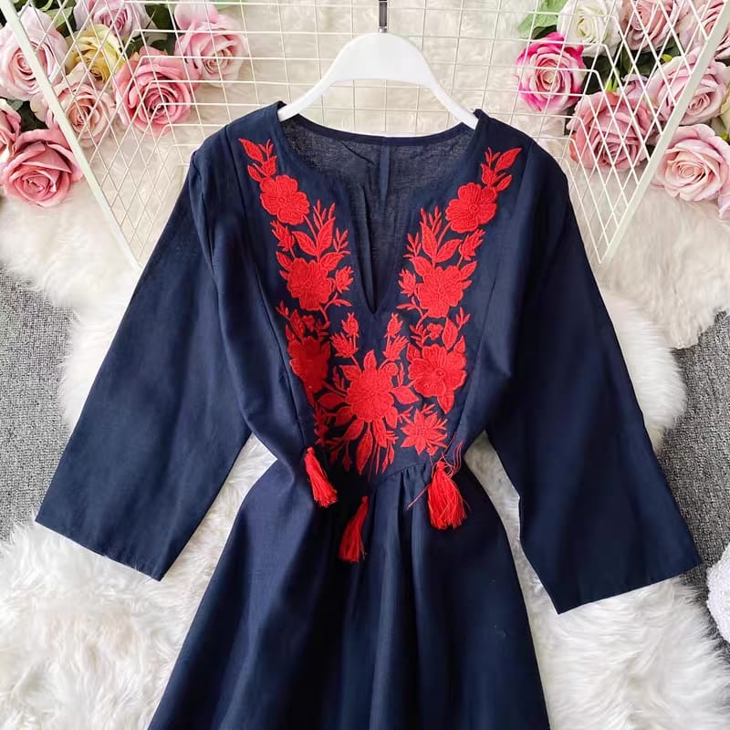 Tie dye simple dinner dress CD9 image