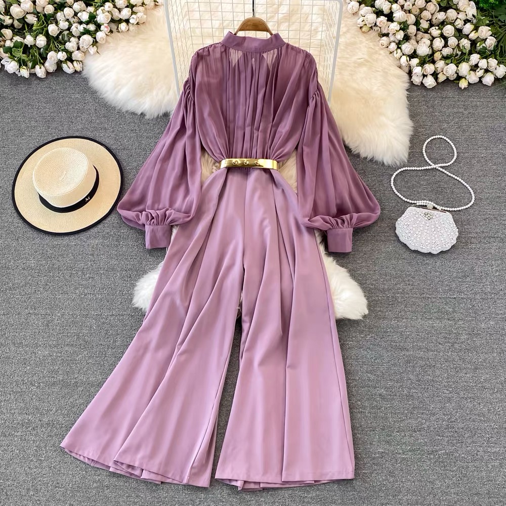 Always on his mind pleat jumpsuit & belt JRZZ417 image