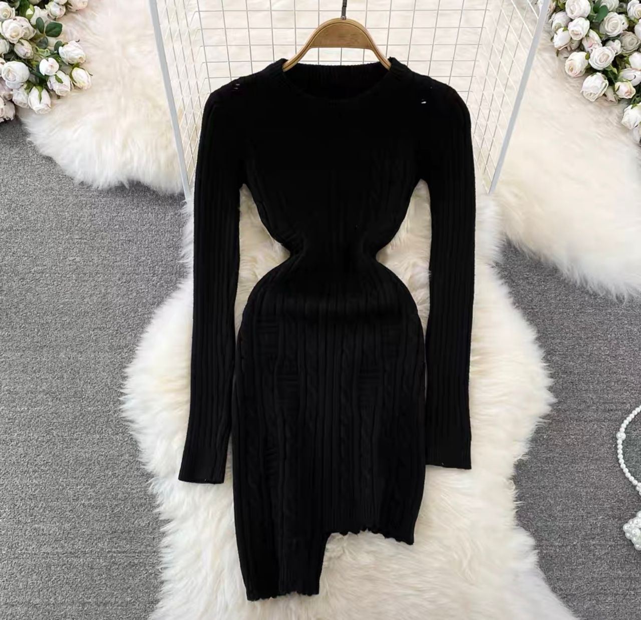 Champagne body knit gown KBC35 image