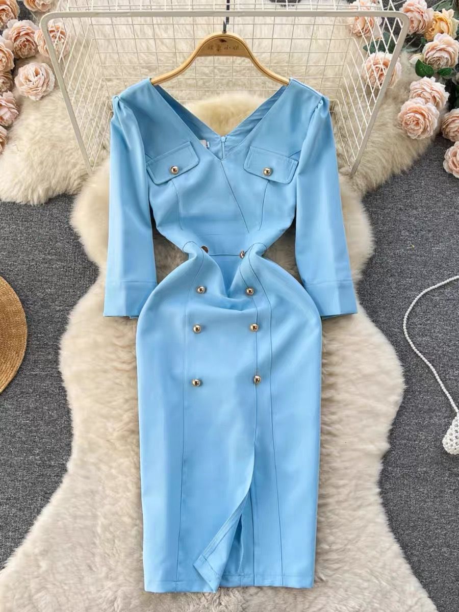 Women in money bubble sleeves dress FBC58 image