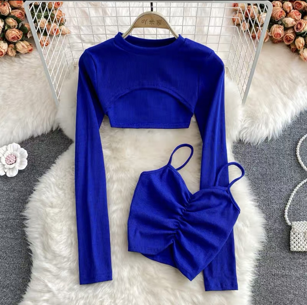 Samantha crop top set TZZ407 image