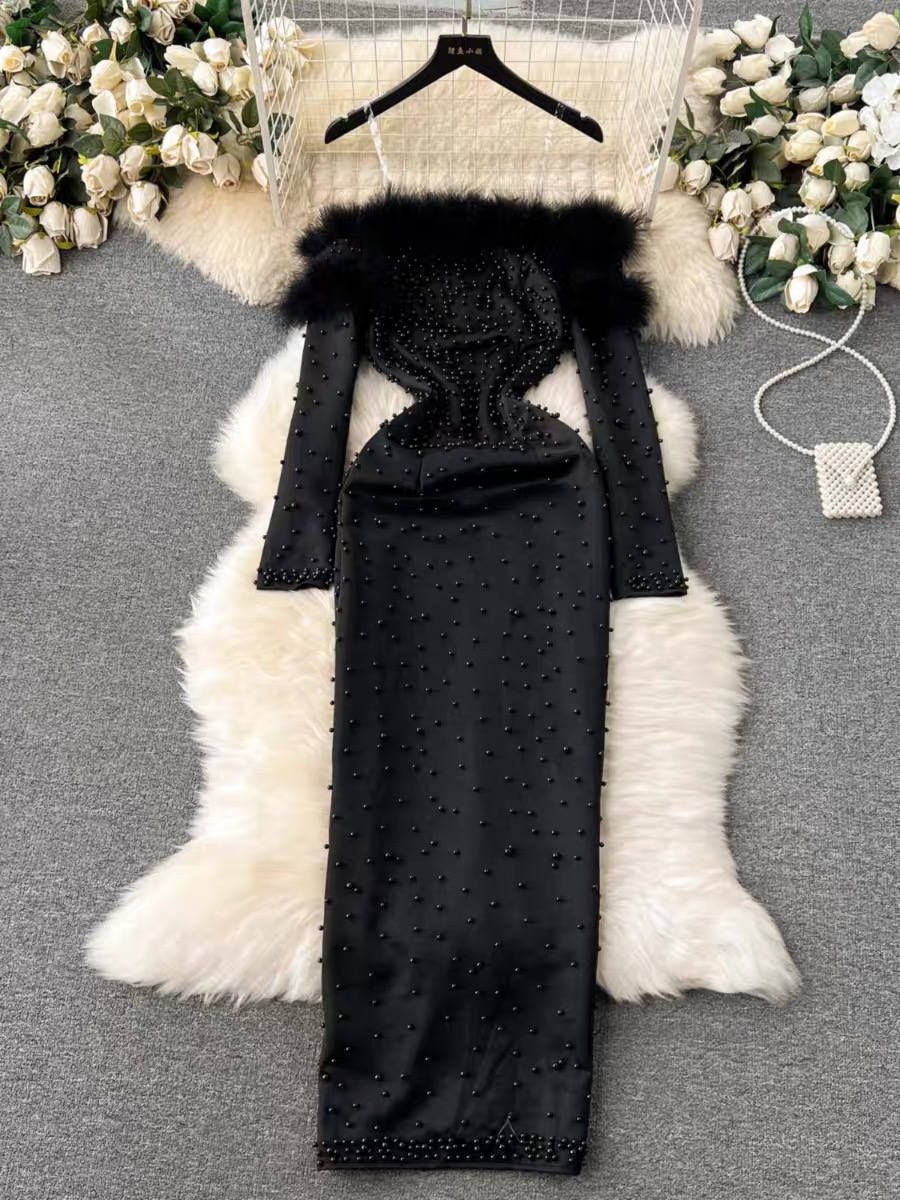 Made me feel nice luxury pearl dress EBC130