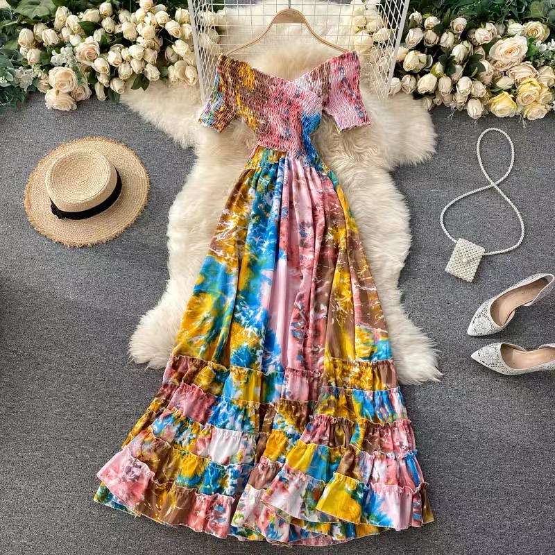 Ariel fireworks print dress CD15