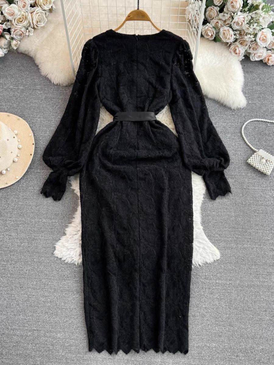 Dinner party sheer lace dress CBC368 image