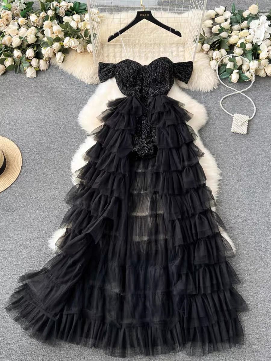 Out of this world ruffle tulle dress EVD175 image