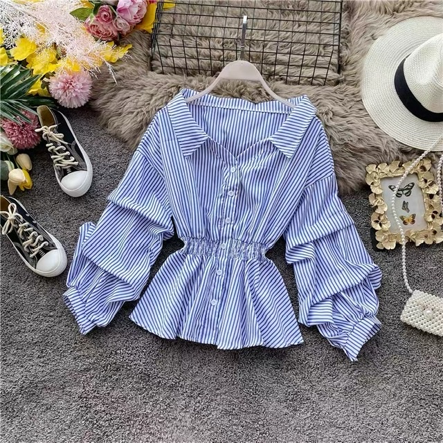 Dust your shoulder off stripes top BE107