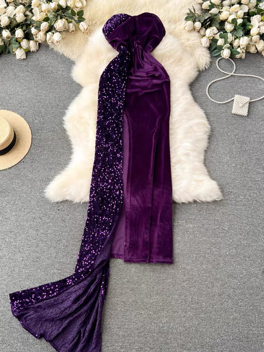 Prom queen velvet sequin dress EVD84