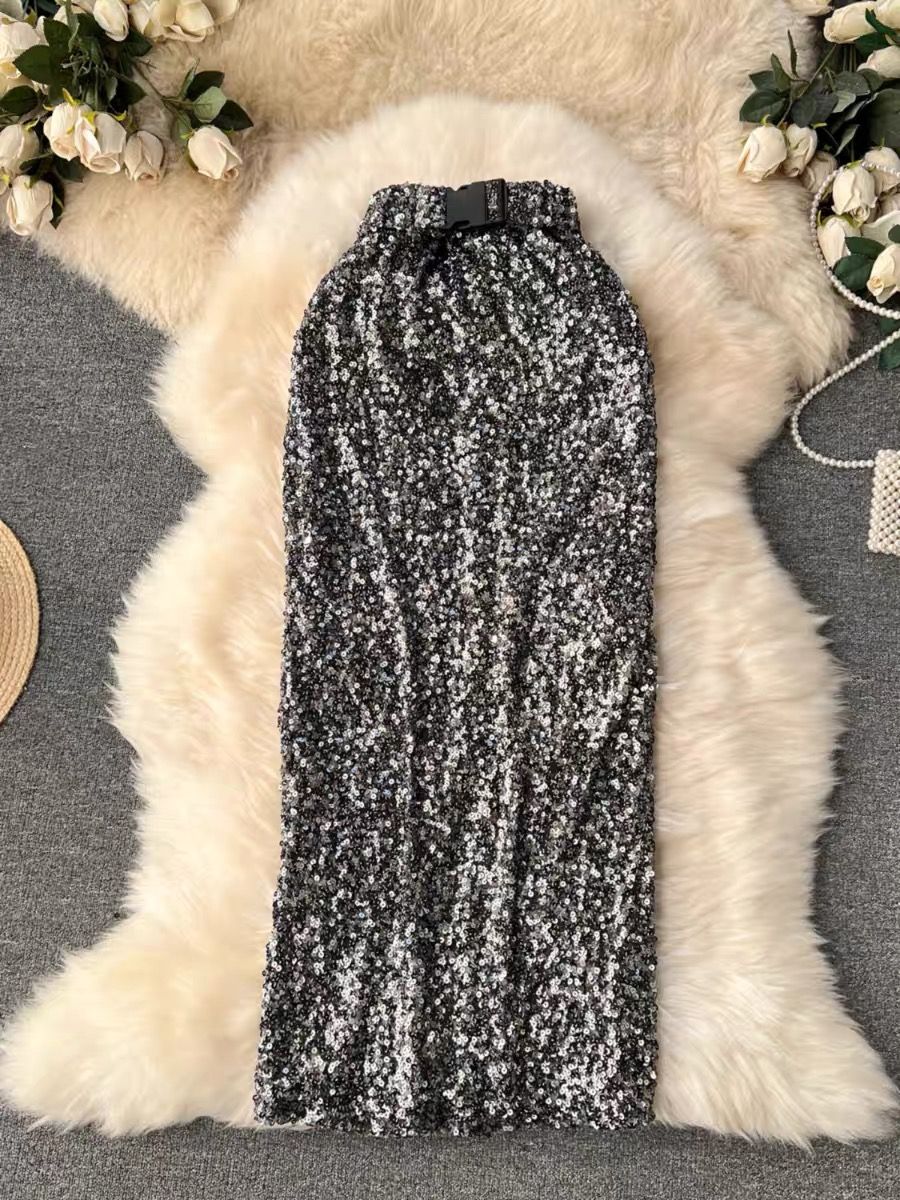 Radiant angel sequin skirt & belt SZZ458 image