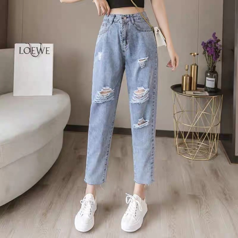 Spaced out ripped boyfriend jeans JDZZ139 image