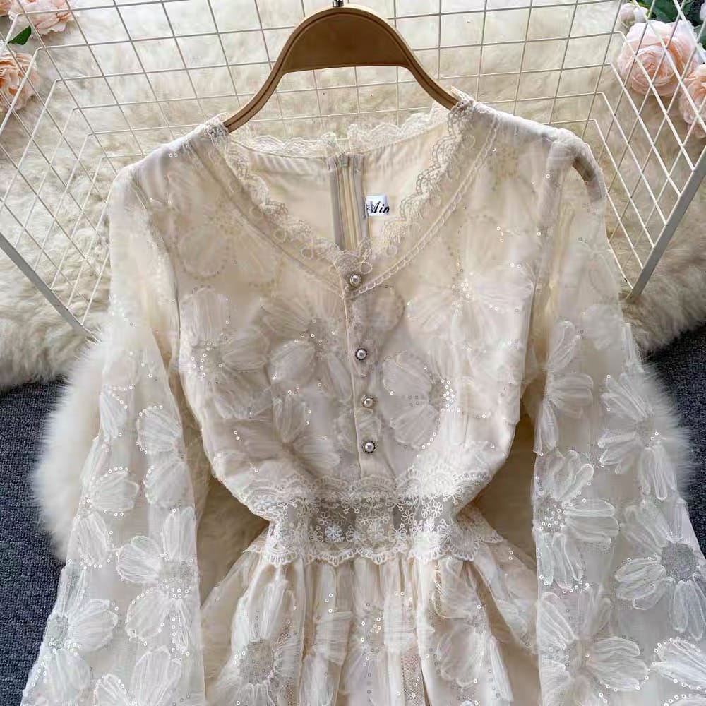 Royally tied beige dress FD62 image