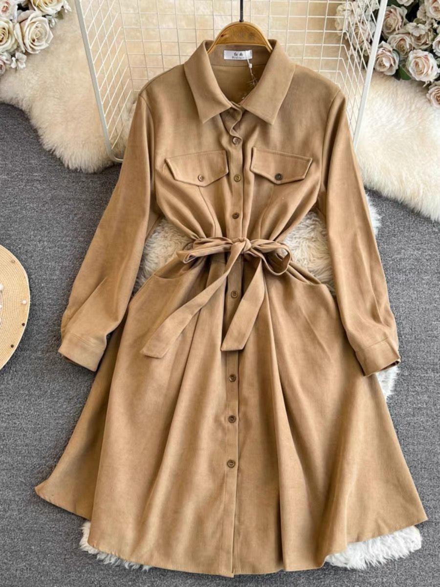Your addiction suede shirt dress SDZZ926 image